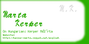 marta kerper business card